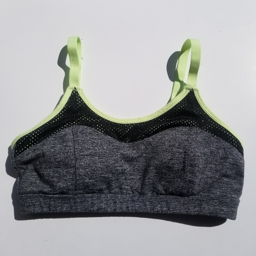 Forever 21 Sports Bra Grey and Green